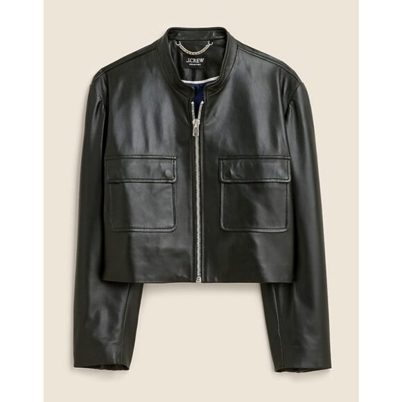 J. Crew Collection Jody Leather Lady Jacket - Picture 2 of 11